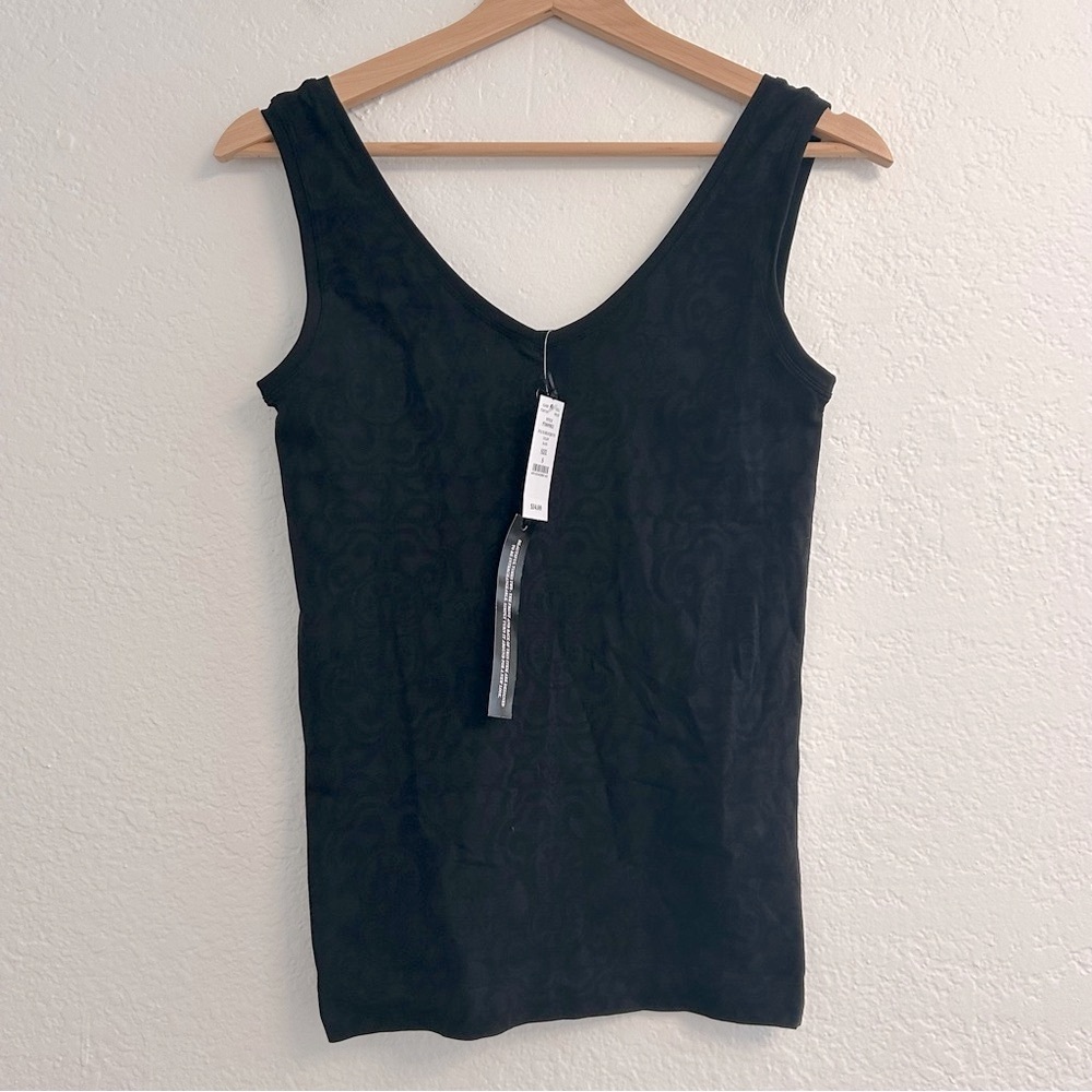 NWT White House Black Market Black Floral Tank Top, Size S